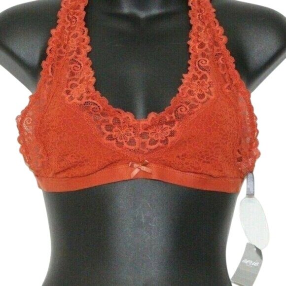 Aerie Bra Bralette Women's Size XS Burnt Orange NEW Racerback V-Front Comfort - Picture 1 of 8